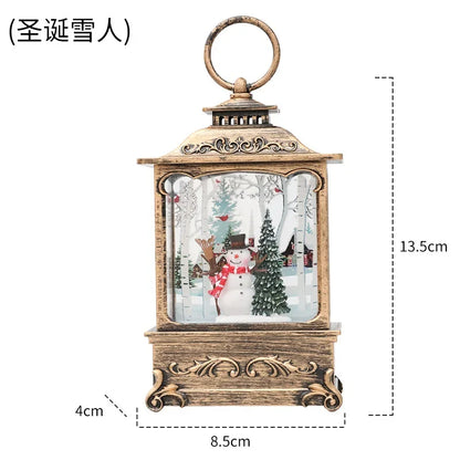 Lighted Christmas Snow Globe Lantern Battery