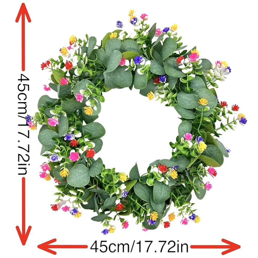 45cm Artificial Green Olive Wreath Greenery Wreath