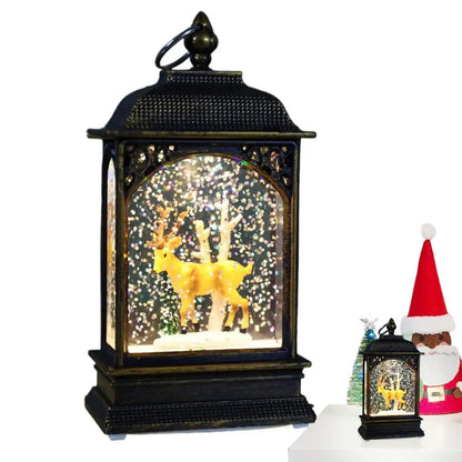 Christmas Snow Globe Lantern Christmas Scene
