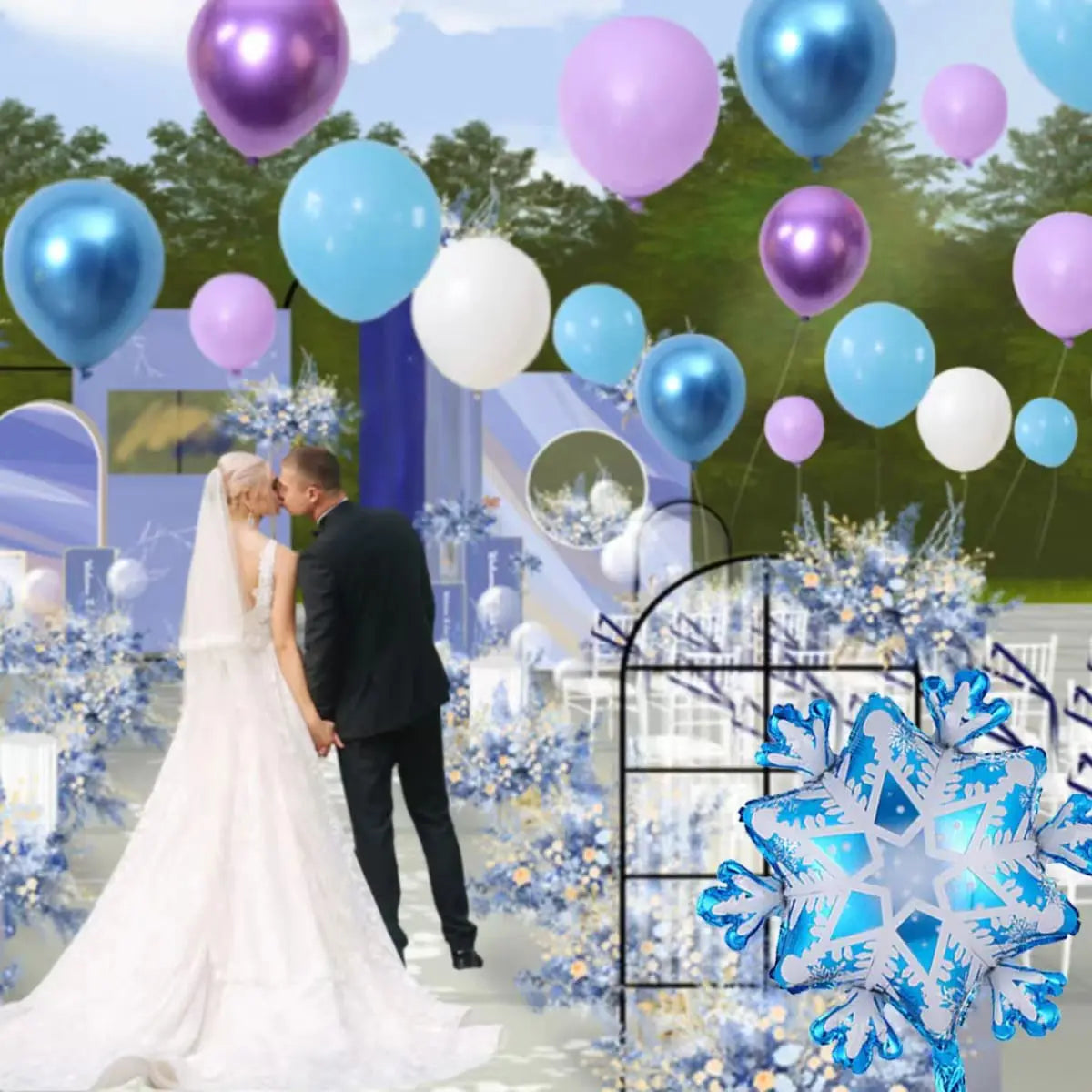 Flash Snowflake Elsa Frozen Arche Ballon Anniversaire