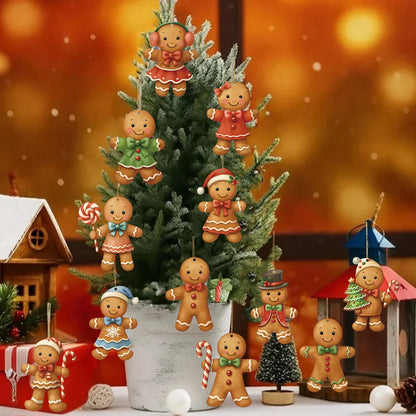 Christmas Wooden Gingerbread Man Pendant Merry