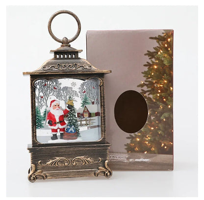 Lighted Christmas Snow Globe Lantern Battery