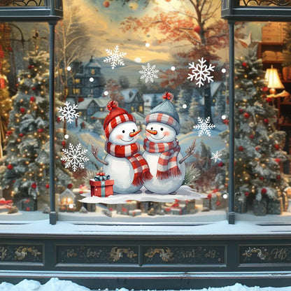 Christmas Snowman Window Sticker Xmas Cartoon