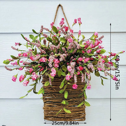 Artificial Flower Wreath Spring Summer Wildflowers Door