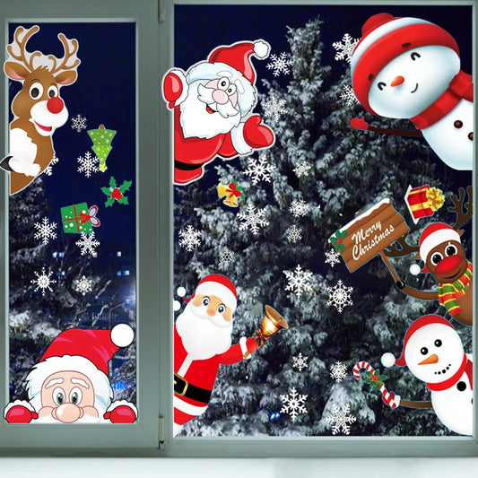 Christmas Santa Claus Window Clings Stickers Xmas