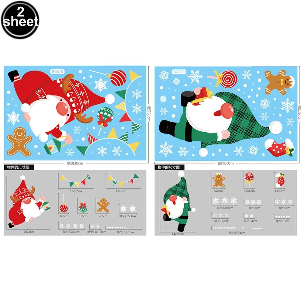 Christmas Santa Claus Window Clings Stickers Xmas