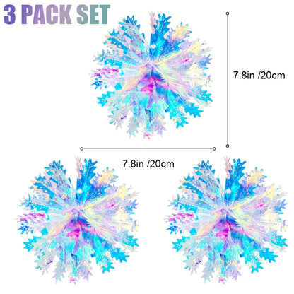 Iridescent Shiny Rainbow Honeycomb Snowflake