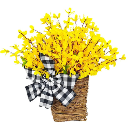 Artificial Flower Wreath Spring Summer Wildflowers Door