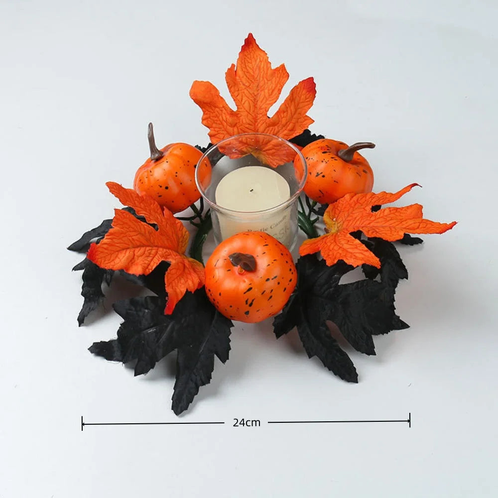 Artificial Maple Leaf Wreath Berry Pumpkin Wreath