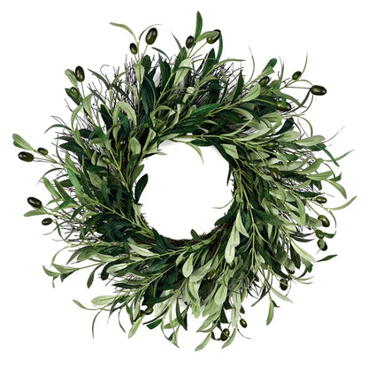 45cm Artificial Green Olive Wreath Greenery Wreath