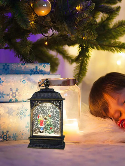 Christmas Snow Globe Lantern Christmas Scene