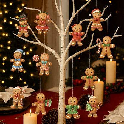 Christmas Wooden Gingerbread Man Pendant Merry