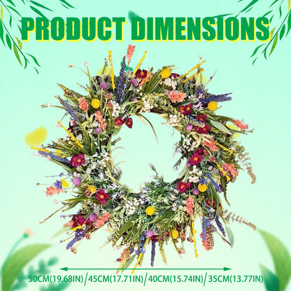 Spring Artificial Flower Wreath Wildflower Floral