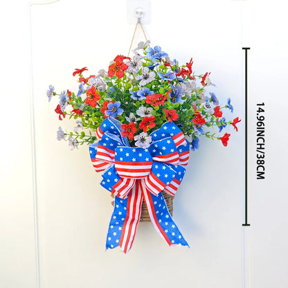 Artificial Flower Wreath Spring Summer Wildflowers Door