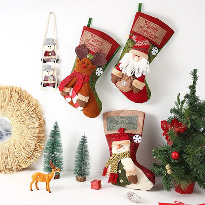 2025 Christmas Stocking Xmas Decoration Santa