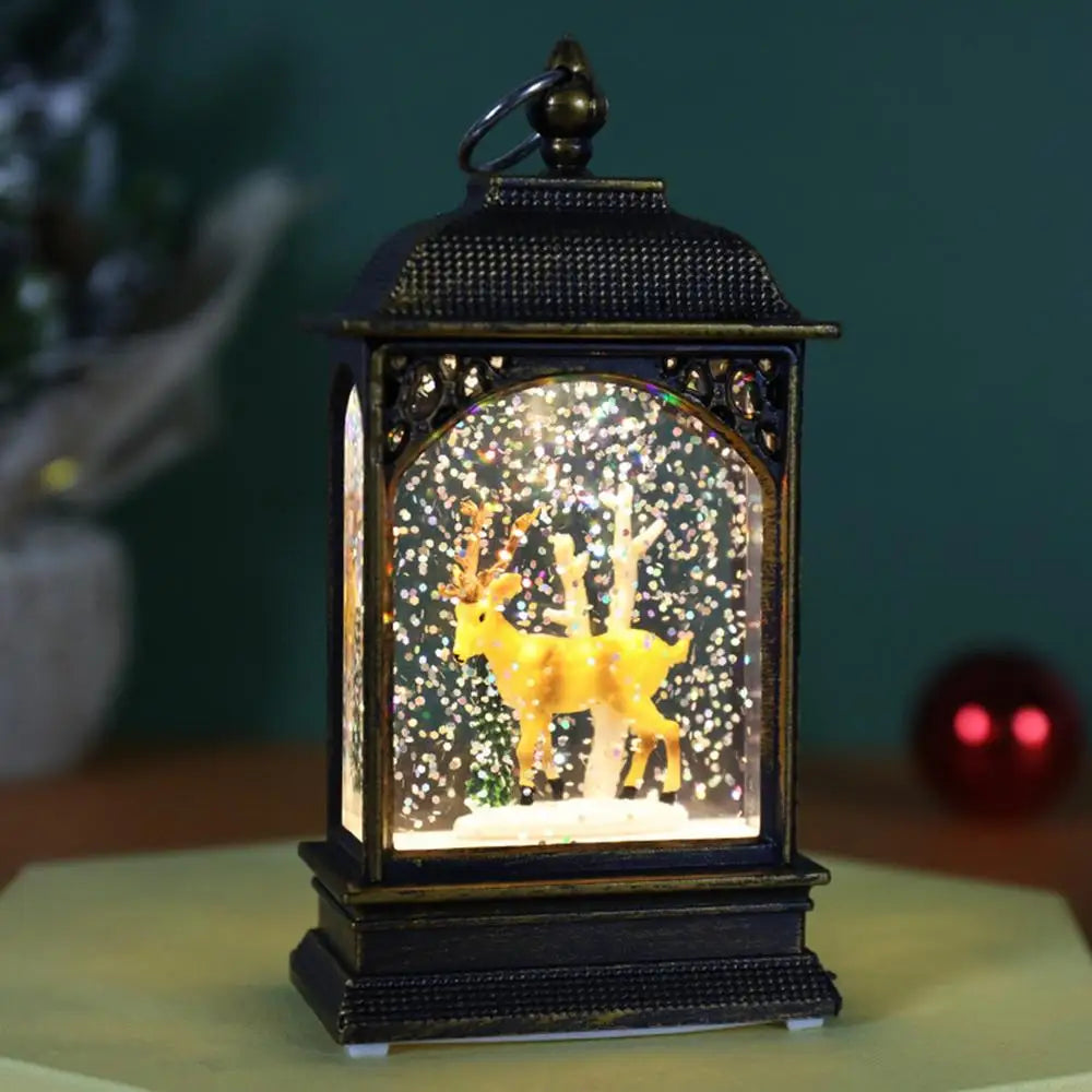 Christmas Snow Globe Lantern Christmas Scene