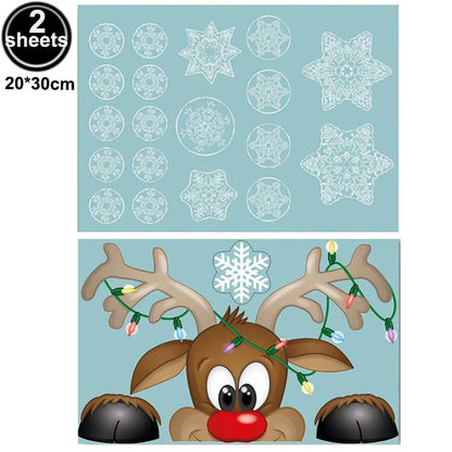 Christmas Santa Claus Window Clings Stickers Xmas