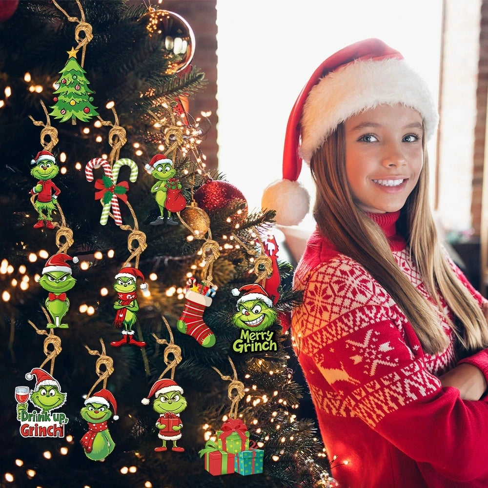 2D Acrylic Paper Christmas Tree Green Monsters