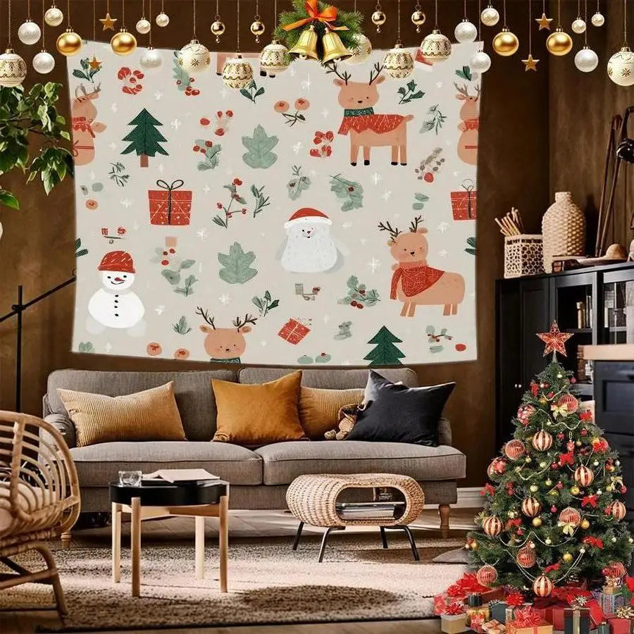 Snowflake Christmas Tapestry Background Cloth