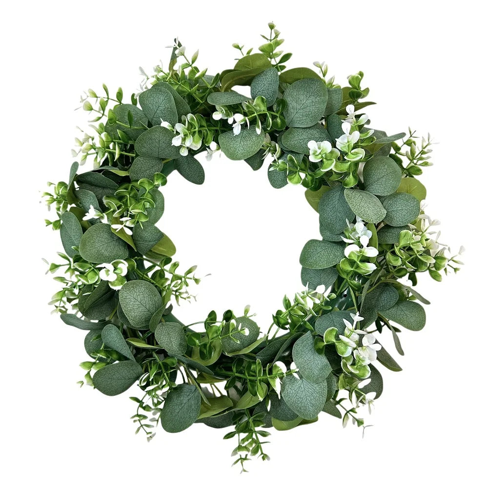 45cm Artificial Green Olive Wreath Greenery Wreath