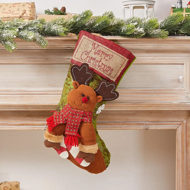 2025 Christmas Stocking Xmas Decoration Santa