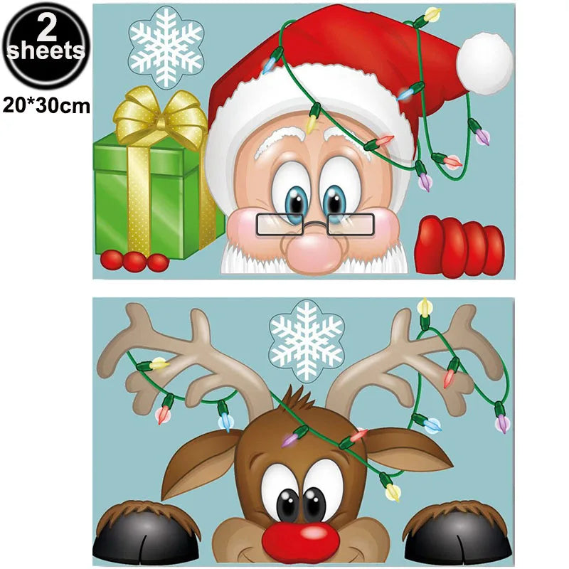 Christmas Santa Claus Window Clings Stickers Xmas