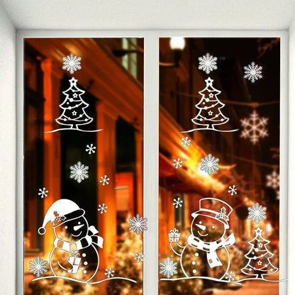 Christmas Santa Claus Snowflake Glass Windows