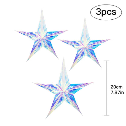 Iridescent Shiny Rainbow Honeycomb Snowflake