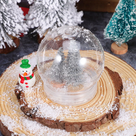 10pcs Christmas Plastic Globes Clear Water Globes