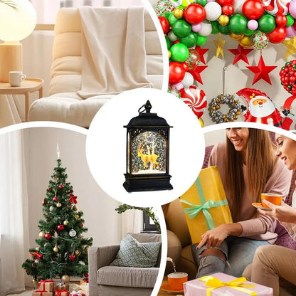 Christmas Snow Globe Lantern Christmas Scene