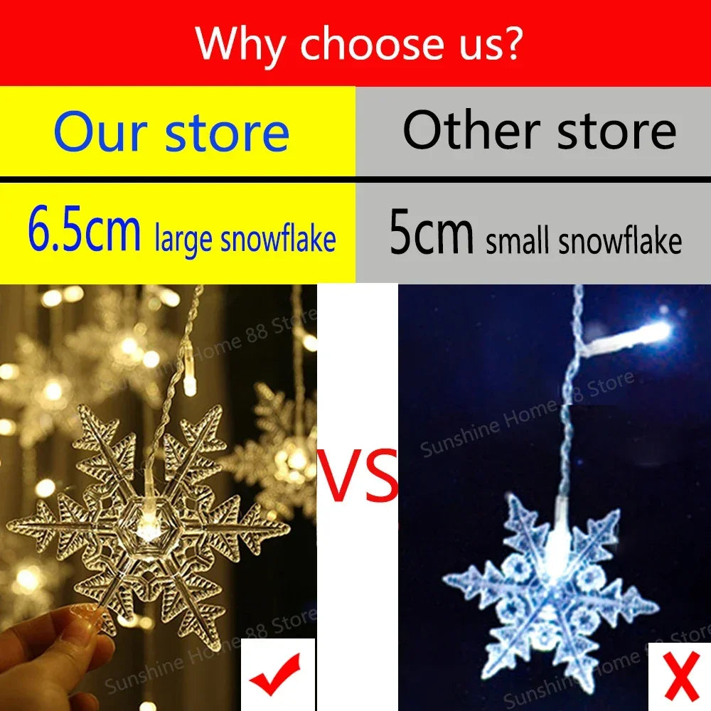3.5M,Christmas LED Fairy String Lights, Snowflake