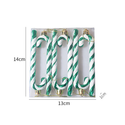 Christmas Tree Decoration Plastic Cane 6 Pieces