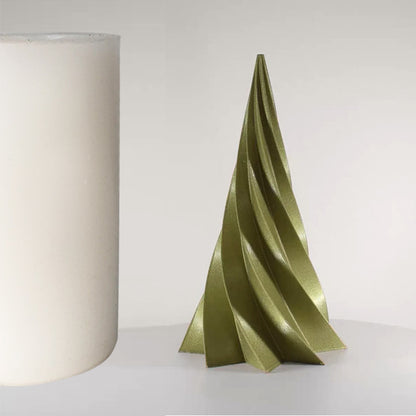 Luxury Christmas Spiral Christmas Tree Aromatherapy Candle Silicone Mold Cone Christmas Tree Epoxy Plaster