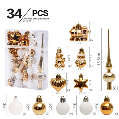 Christmas Decorations Ball 34 Pieces Set Christmas Tree Pendant