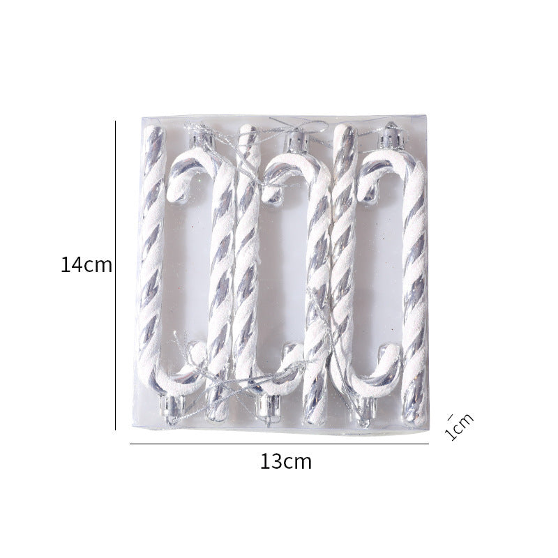 Christmas Tree Decoration Plastic Cane 6 Pieces