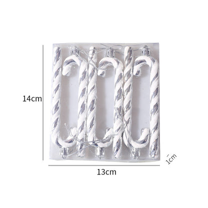 Christmas Tree Decoration Plastic Cane 6 Pieces