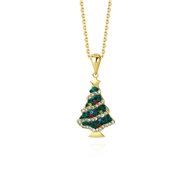 Christmas Tree Female Necklace Gold Plated