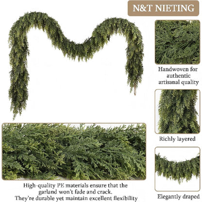 Artificial greenery garland with detailed features and N&T NIETING branding.
